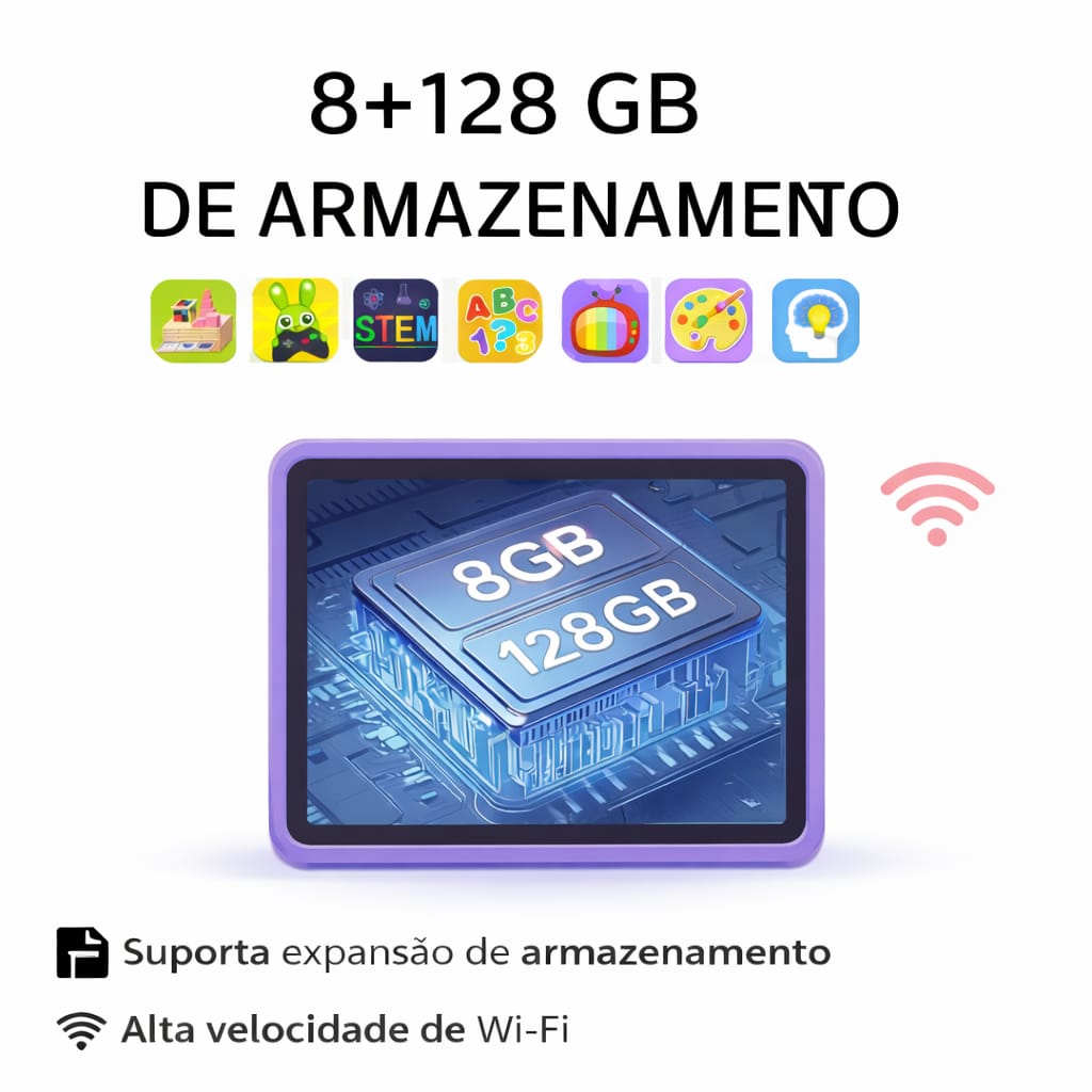 Tablet Infantil Labubu 128GB Android 7” | Diversão, Aprendizado e Desempenho para o Dia a Dia