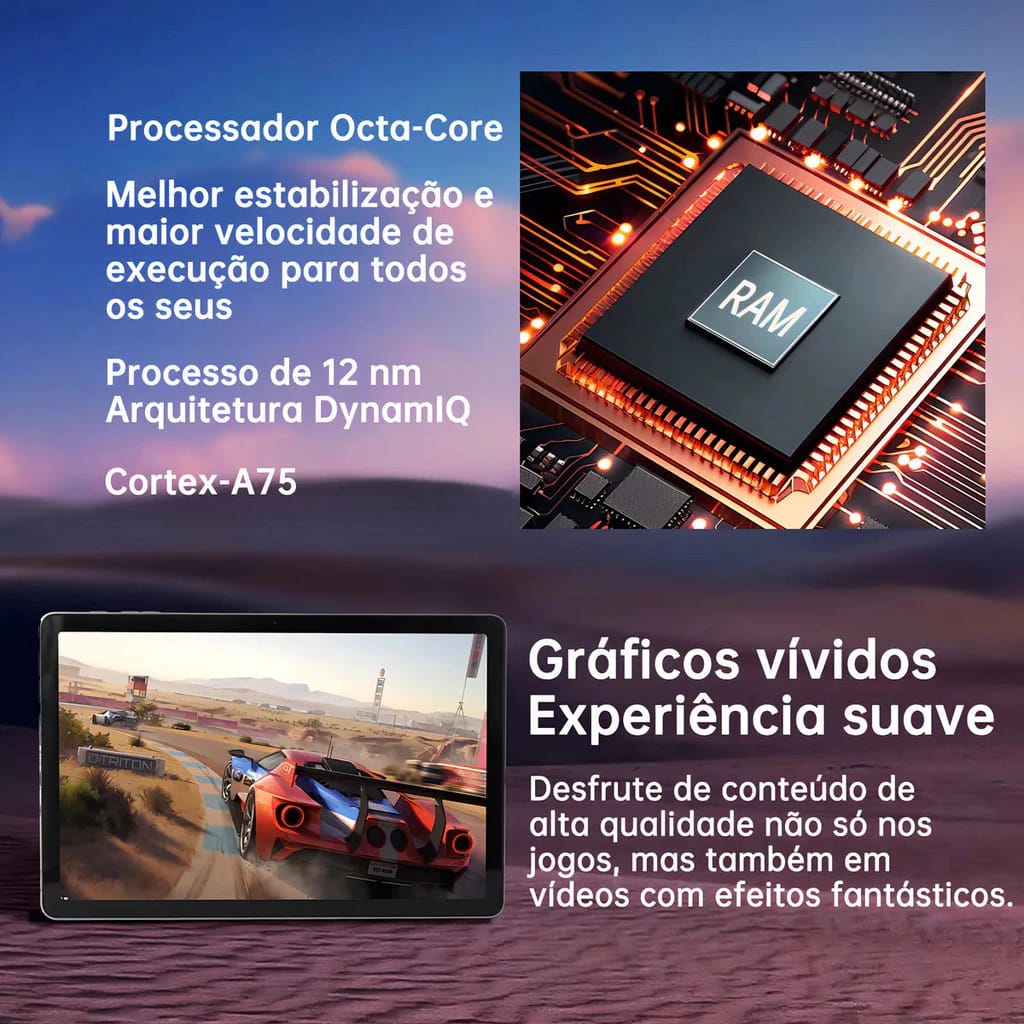 Tablet E19 256GB Android 11” | Alto Desempenho, Espaço e Produtividade para o Dia a Dia