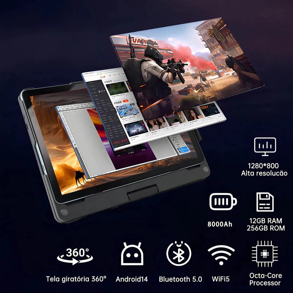 Tablet E19 256GB Android 11” | Alto Desempenho, Espaço e Produtividade para o Dia a Dia